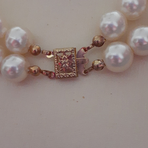 Classy Vintage Double Strand Pearl Necklace S132 - Picture 6 of 13
